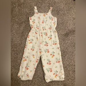 Copper Key White and Pink Floral Jumpsuit